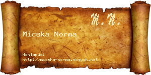 Micska Norma névjegykártya